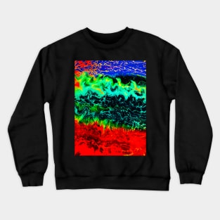 Tsunami pouring acrylic paint Crewneck Sweatshirt